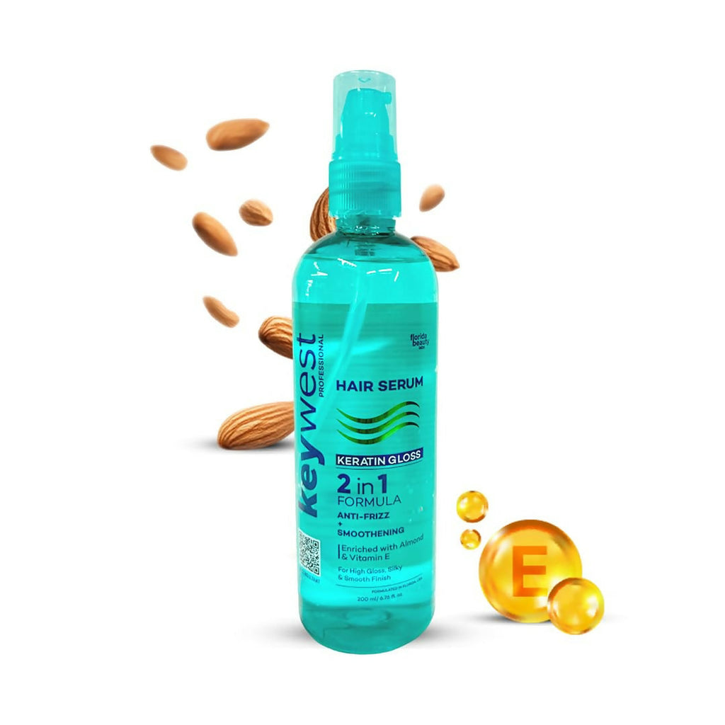 Keywest Professional Keratin Gloss Hair Serum - 2in1 Formula Anti-Frizz + Smoothening | Grocsy