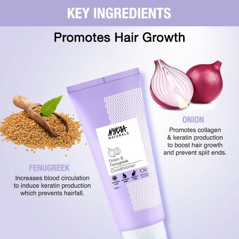 Nykaa Naturals Anti-Hair Fall -Free Conditioner With Onion & Fenugreek | Grocsy