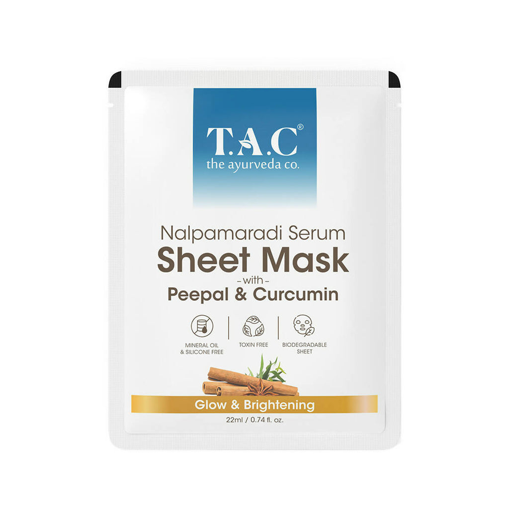 TAC - The Ayurveda Co. Nalpamaradi Serum Sheet Mask | with Aloe Vera & Sandalwood | Grocsy