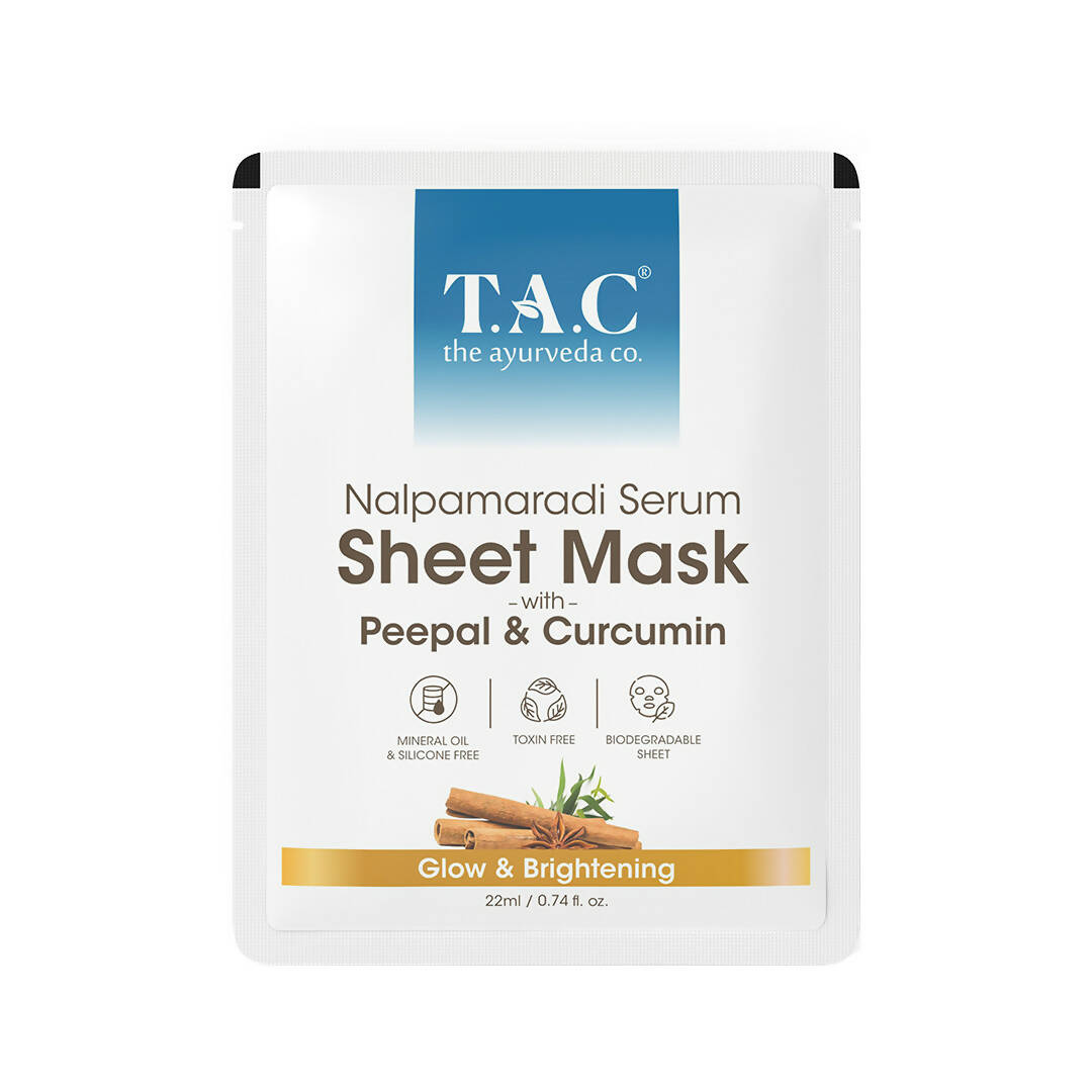 TAC - The Ayurveda Co. Nalpamaradi Serum Sheet Mask | with Aloe Vera & Sandalwood | Grocsy