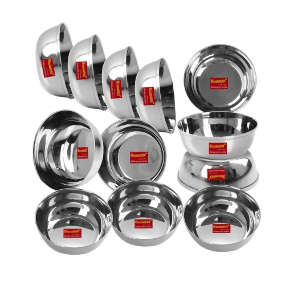 Sumeet Stainless Steel Heavy Gauge Bowl Wati Set - 200 ml | Grocsy