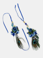 NVR Women & Men Set of 2 Blue Peacock Design Bhaiya Bhabhi Rakhi With Roli Chawal | Grocsy