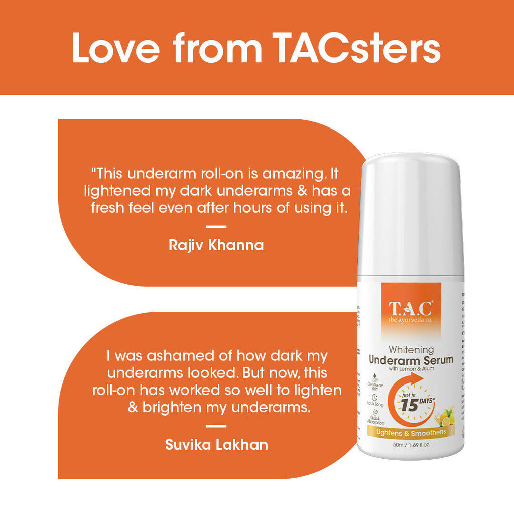 TAC - The Ayurveda Co. Lemon Roll-On for Women & Men with Aloe Vera for Skin Whitening & Long Lasting Freshness | Grocsy