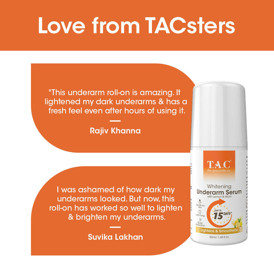 TAC - The Ayurveda Co. Lemon Roll-On for Women & Men with Aloe Vera for Skin Whitening & Long Lasting Freshness | Grocsy