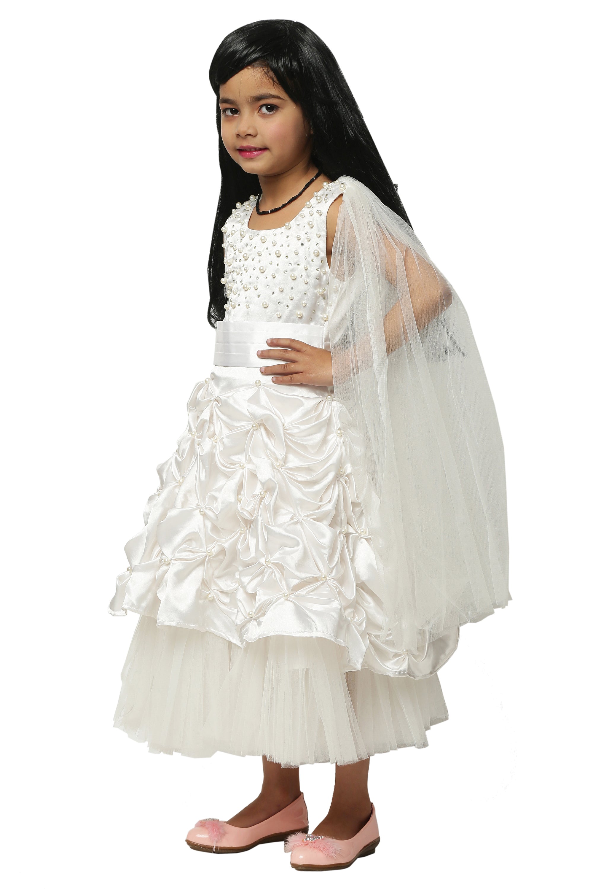 Asmaani Kids Party Wear Stylish Dresses, Perfect for Parties, Functions & Vacations - White | Grocsy