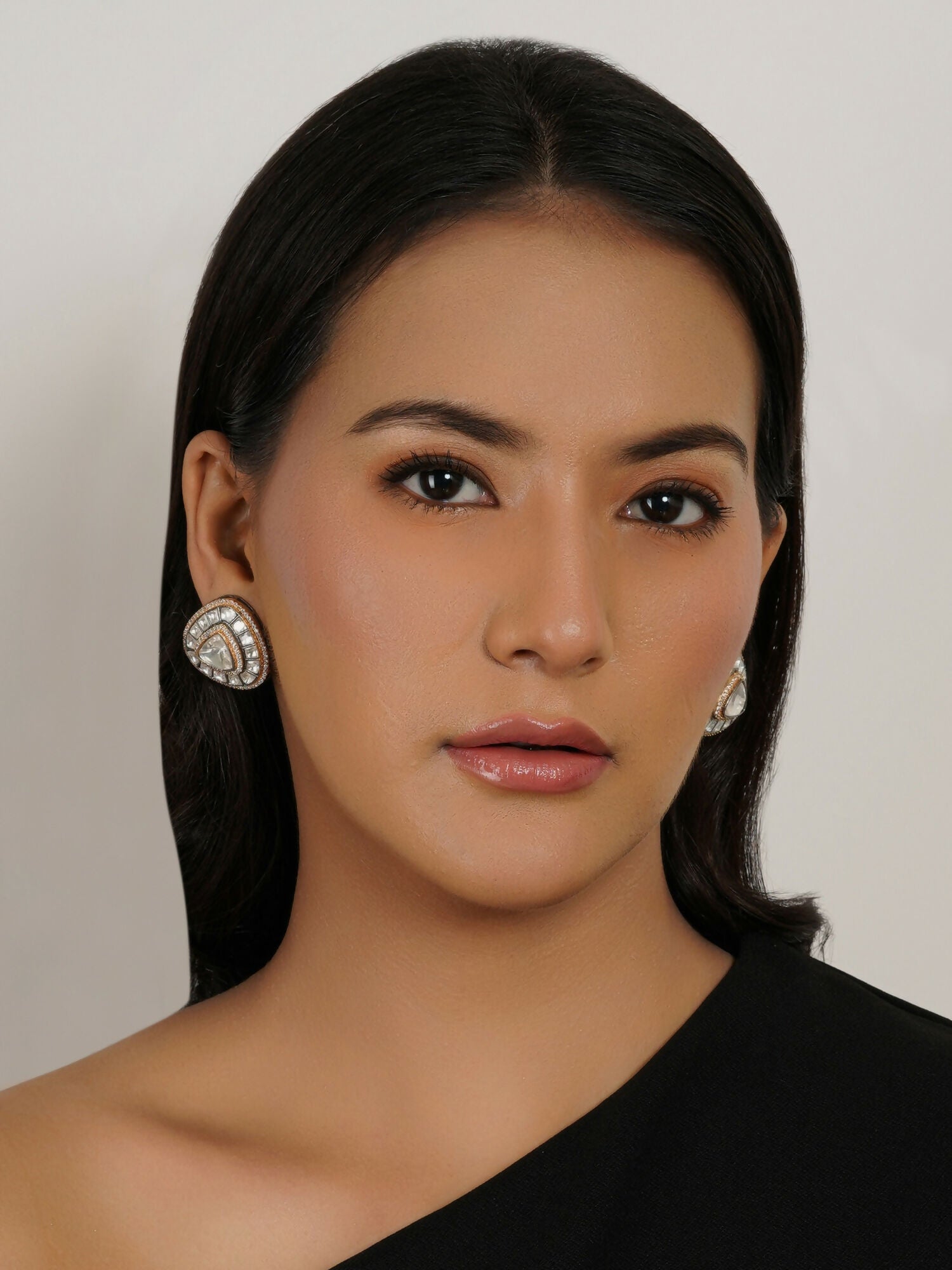 Kundan Earrings (silver) - Ruby Raang | Grocsy