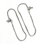 Mominos Fashion Kamal Johar Oxidised Light Weight Silver Anklets | Grocsy