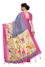 Vamika Multicolor & Pink Kalamkari With Jhalar Khadi Silk Saree | Grocsy