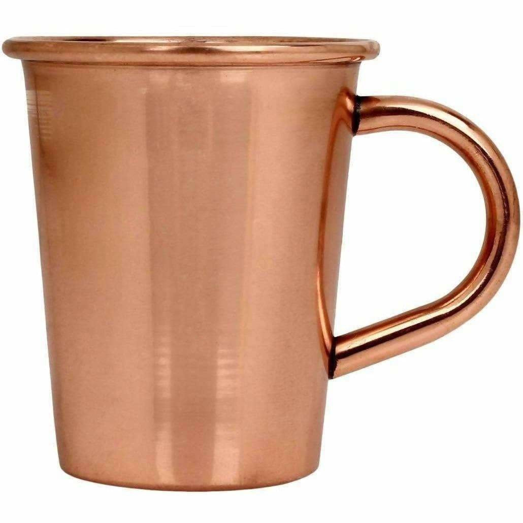 Small Solid Copper Glasses with Handle Set of 4 | Grocsy