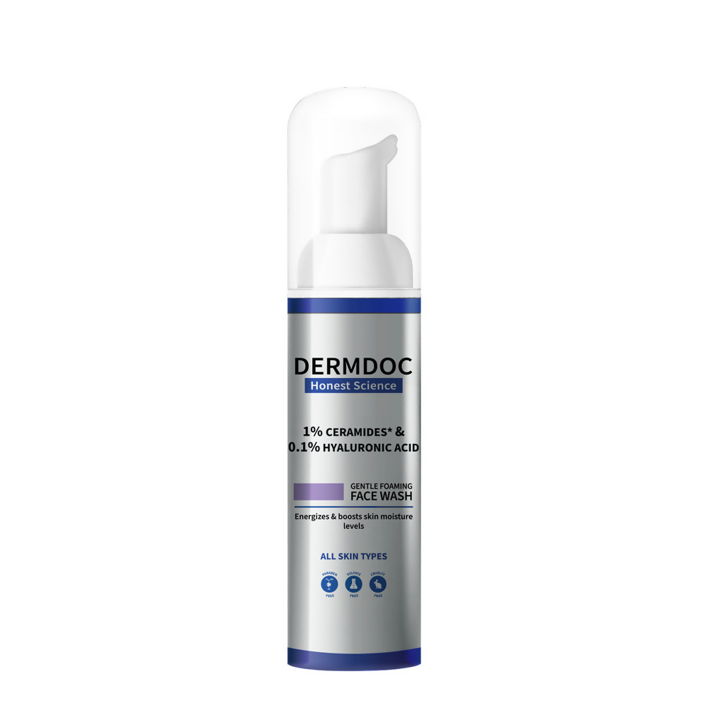Dermdoc 1% Ceramides * & 0.1% Hyaluronic Acid Gentle Foaming Face Wash | Grocsy