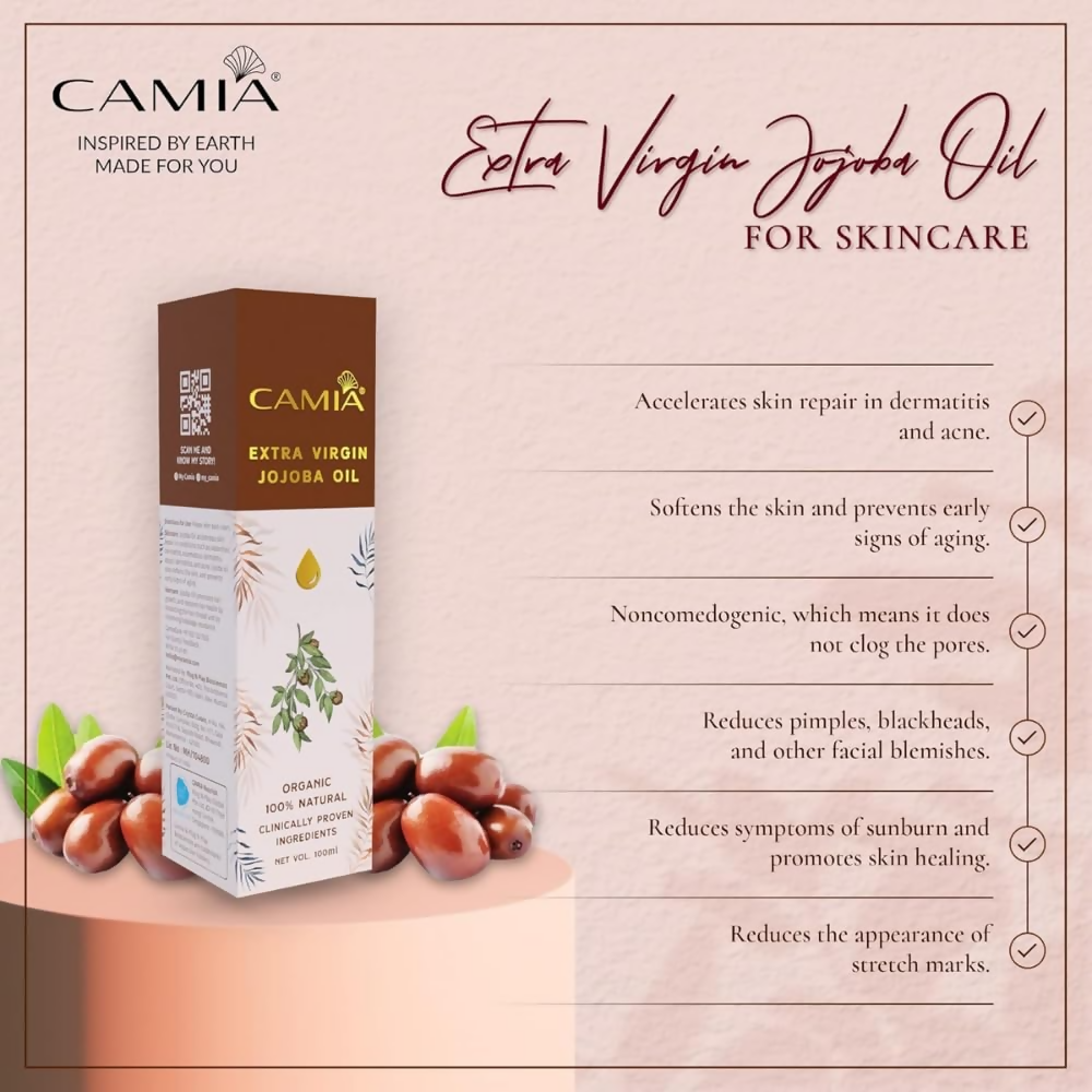 Camia Organic Extra Virgin Cold Pressed Jojoba Oil | Grocsy