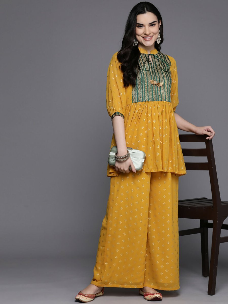 Ahalyaa Women's Traditional Wear Co-ods - Mustard | Grocsy