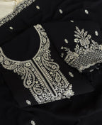 KC Black Georgette Heavy Embroidered Fancy Suit For Women | Grocsy