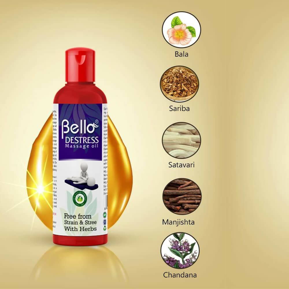 Bello Herbals Destress Massage Oil | Grocsy