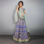 Jyoti Fashion Royal Blue Sequence, Dori & Zari Embroidery Tafeta Silk Lehenga Choli with Dupatta | Grocsy