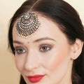 Oversized Diamond Maang Tikka- Ruby Raang | Grocsy