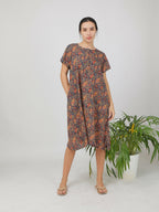 Breathables Women Cotton Printed Loungewear Nightie Blue I Night Wear | Nighty | Jaipuri Print | Grocsy