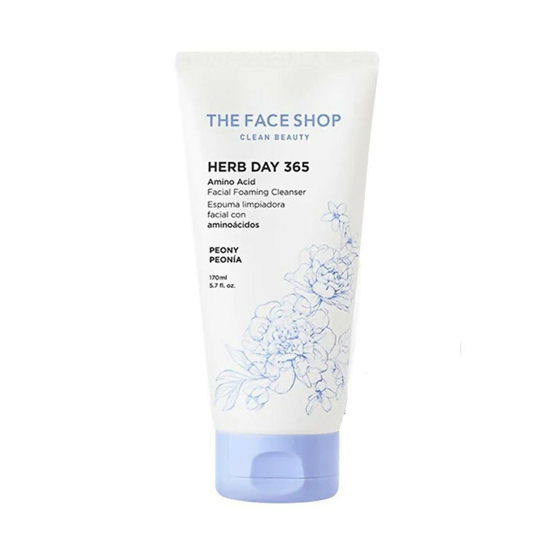The Face Shop Herb Day Amino Acid Face Wash, Gentle Cleanser that Exfoliates & Brighten Skin - Korean Skincare | Grocsy