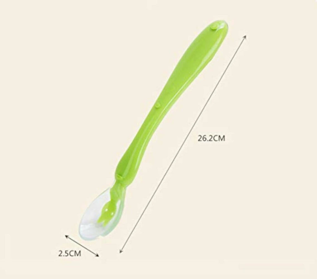Safe-O-Kid Soft Silicone Tip Spoons 2 Sets Box (4 Spoons), Blue & Green | Grocsy