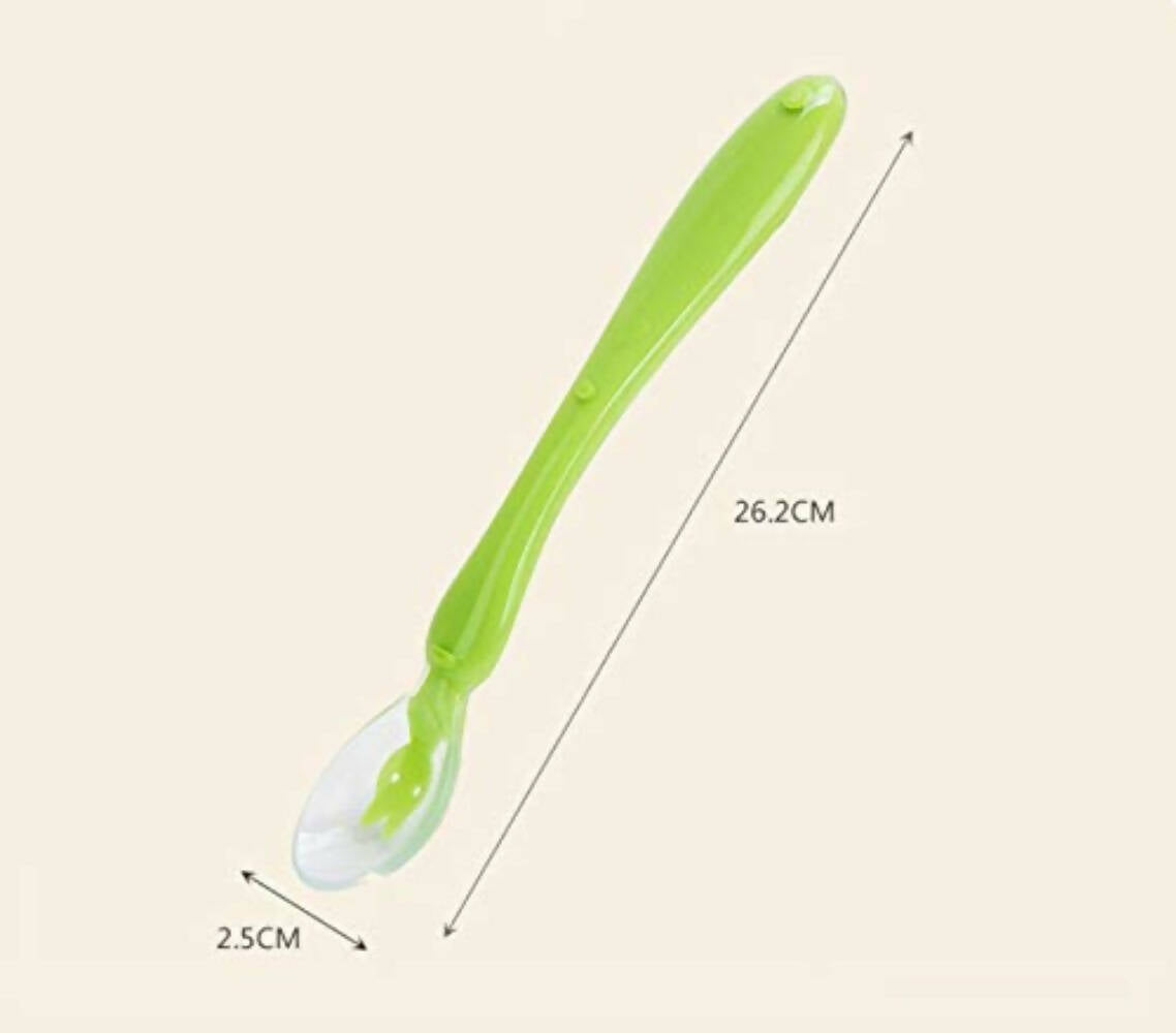 Safe-O-Kid Soft Silicone Tip Spoons 2 Sets Box (4 Spoons), Blue & Green | Grocsy