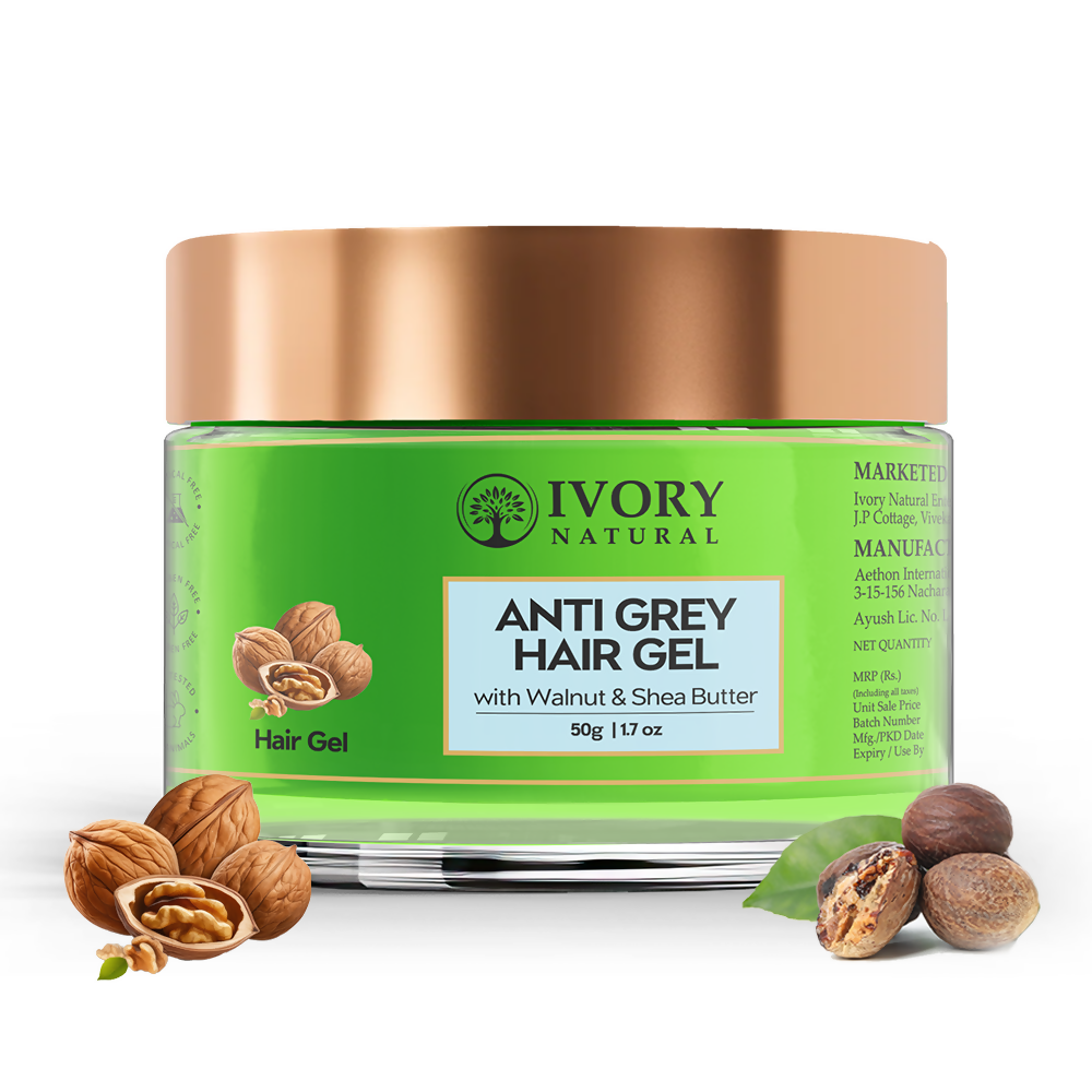 Ivory Natural Grey Gel For Hair Restore Natural Dark Shine And Luster | Grocsy