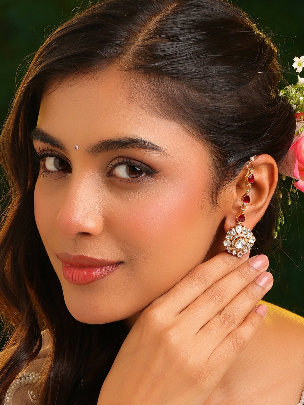 Ruby Raang Flower Earrings | Grocsy