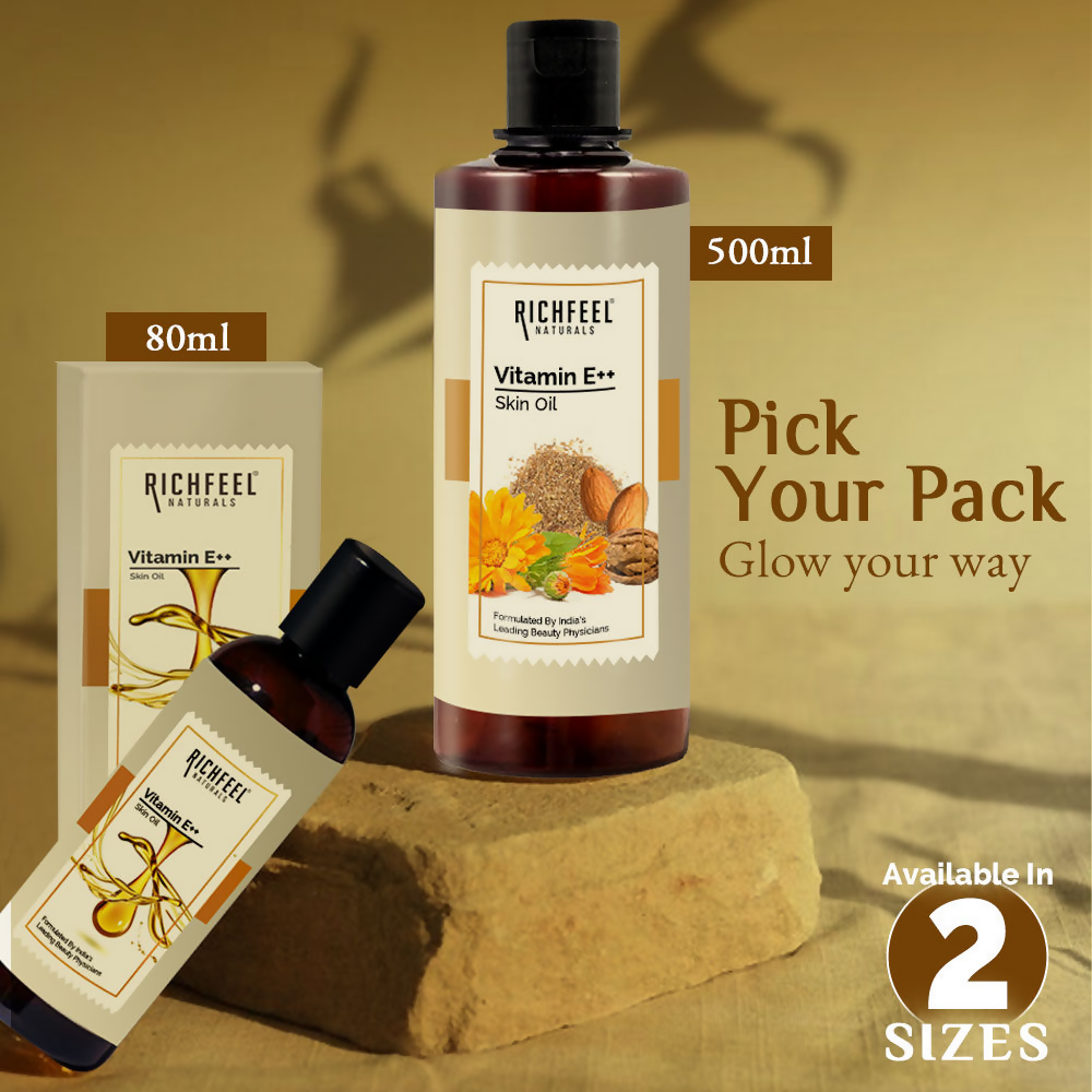 Richfeel Vitamin E Oil Almond, Wheatgerm Walnut & Carrot Blend | Grocsy