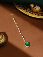Ruby Raang Green Tear Drop Green Meenakari Maang Tikka | Grocsy