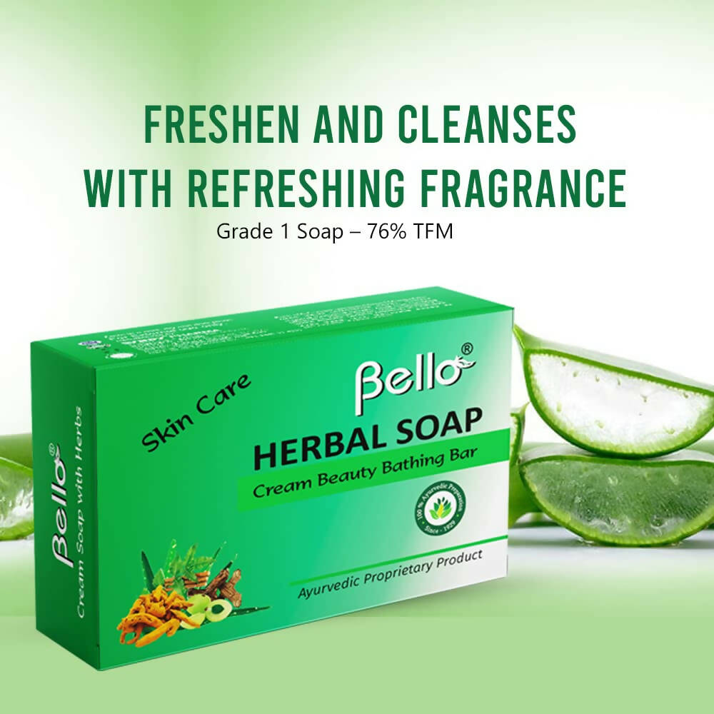 Bello Herbals Soap | Cream Beauty Bathing Bar | Grocsy