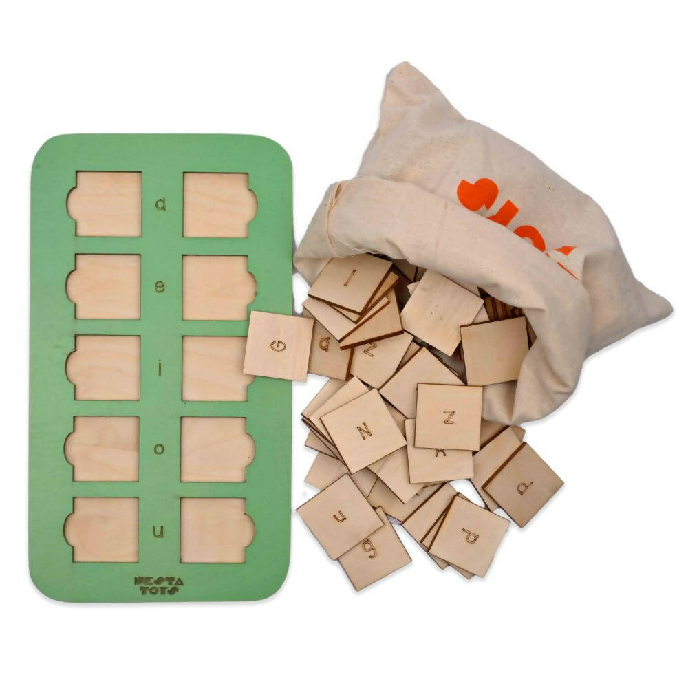 Nesta Toys CVC Board | 3 Letter Word Builder | Phonics Toy | Grocsy