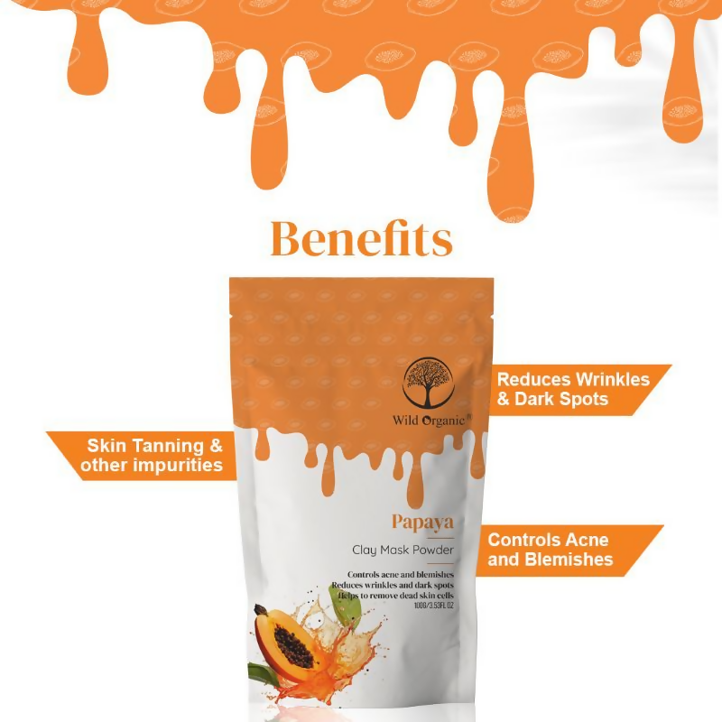 Wild Organic Papaya Clay Mask Powder | Grocsy