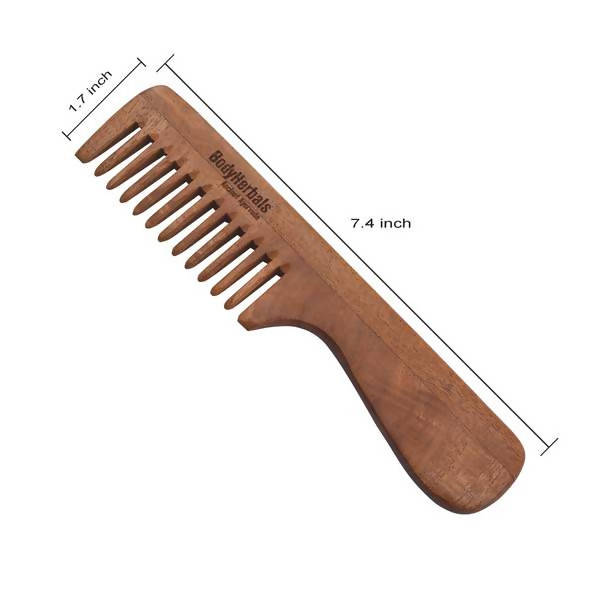 Bodyherbals Neem Wood Handle Rake Dressing Comb | Grocsy