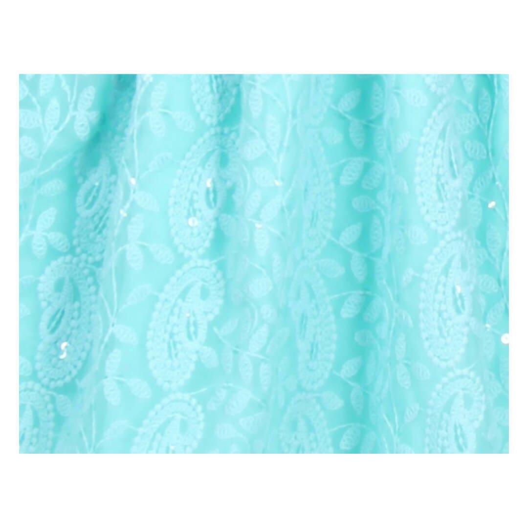 Akarshan viscose Lukhnowi Chikankari Anarkali kurta with Leggings - Green | Grocsy