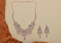 Joban Fashion Women Brass Golden White Ad Necklace Set | Grocsy
