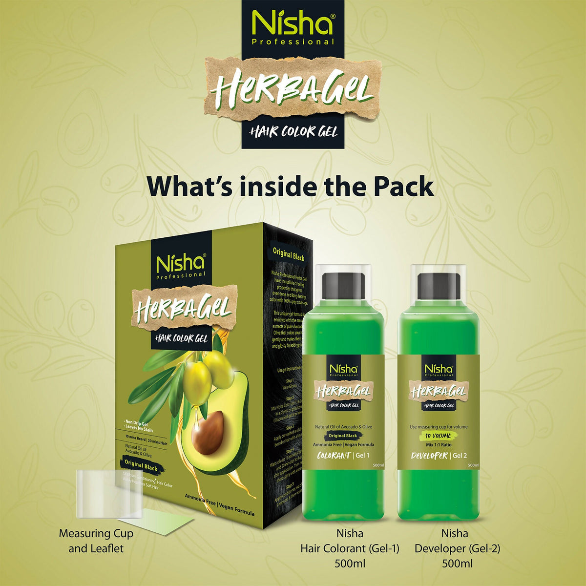 Nisha Care Hair & Beard Colour Gel-Original Black | Grocsy