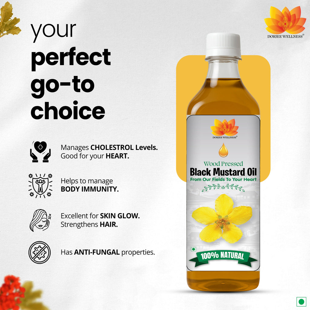 Dorjee Wellness Wood Pressed Black Mustard Oil | Grocsy
