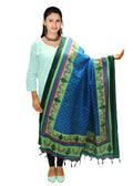 Vamika Blue & Multi Color Printed Bhagalpuri Silk Dupatta | Grocsy