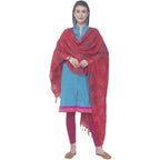 A R Silk Red Color Window Square Cotton Dupattas and Chunnis | Grocsy
