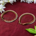 Mominos Fashion Kamal Johar Red Kundan Anklets | Grocsy
