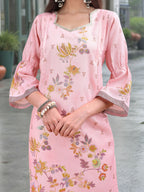 Joban Fashion Pink Position Digital Print With Position Foil Kurta Set | Grocsy