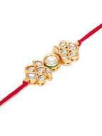Designer kundan Rakhi - Ruby Raang | Grocsy
