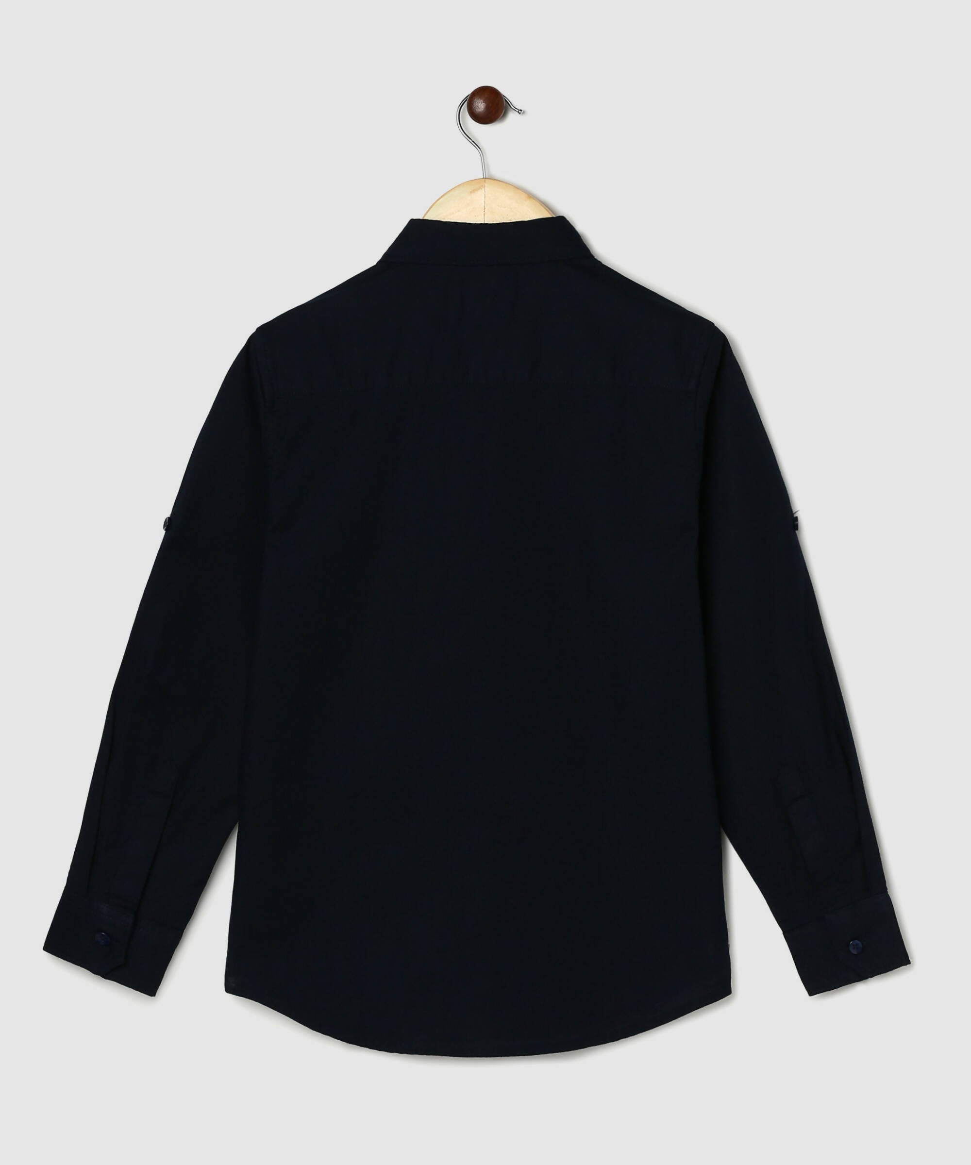 Manet Boys Full Sleeves Solid Shirt - Navy Blue | Grocsy