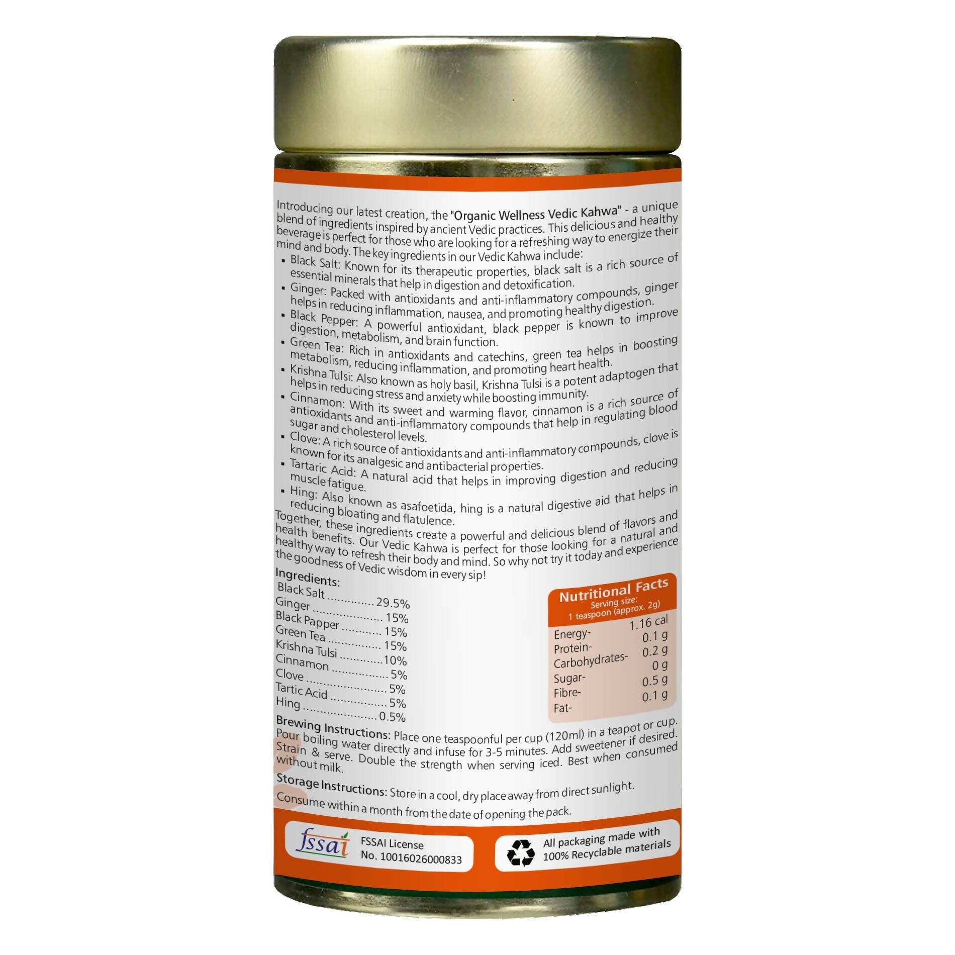 Organic Wellness Vedic Kahva Tea | Grocsy