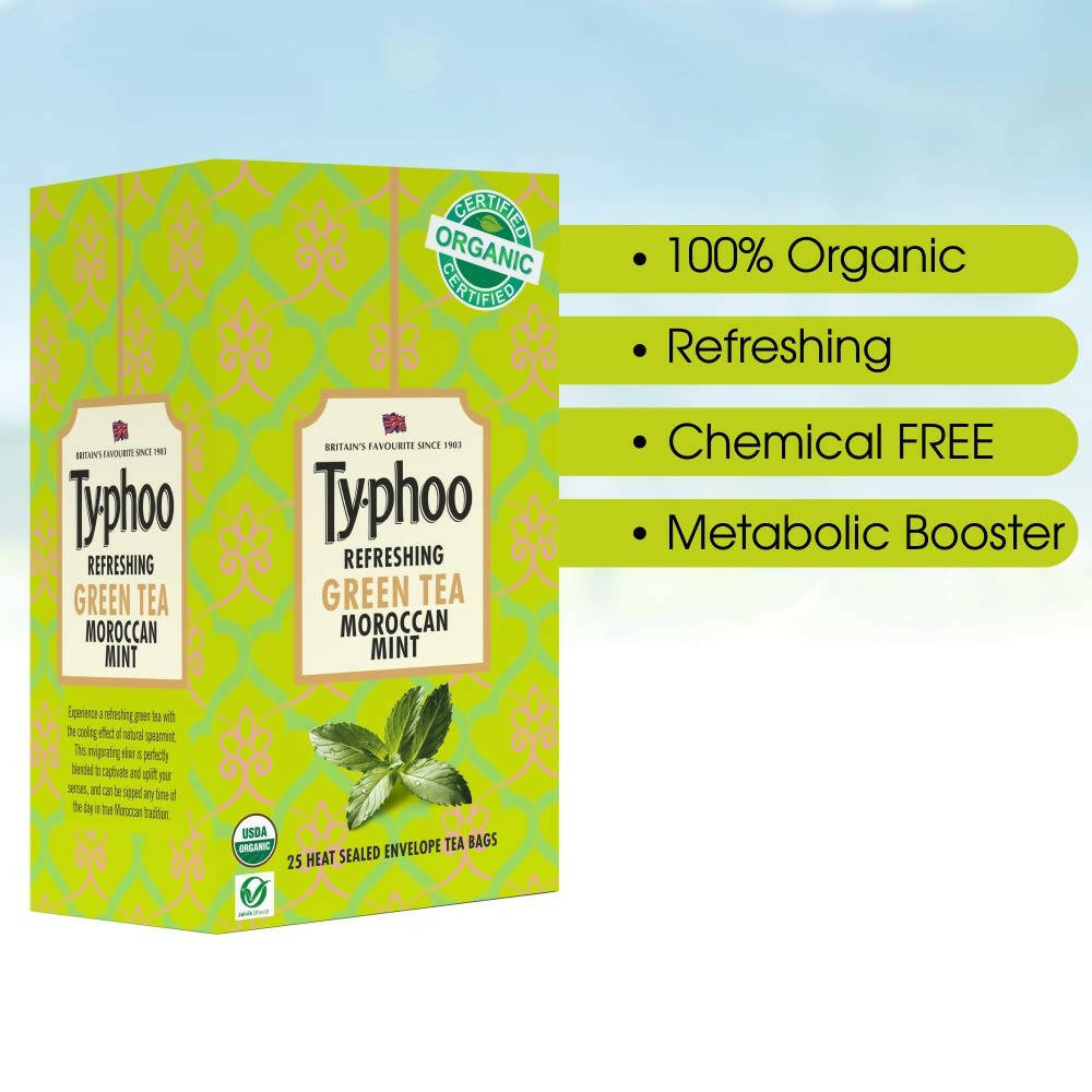 Typhoo Refreshing Moroccan Mint Green Tea Bags | Grocsy
