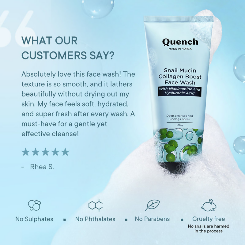 Quench nail Mucin Collagen Boost Face Wash | Grocsy