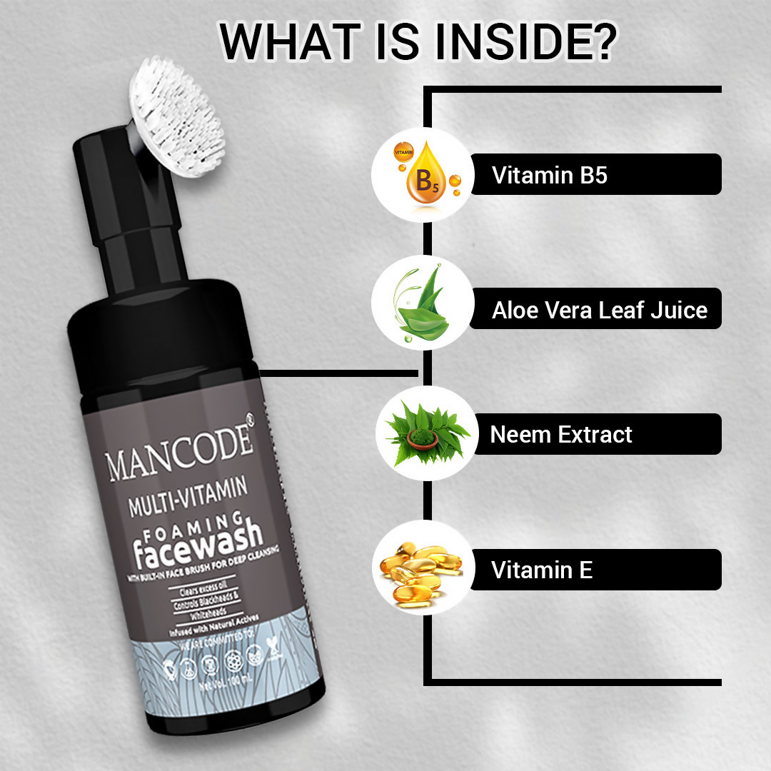 Mancode Multi-Vitamin Foaming Face Wash | Grocsy