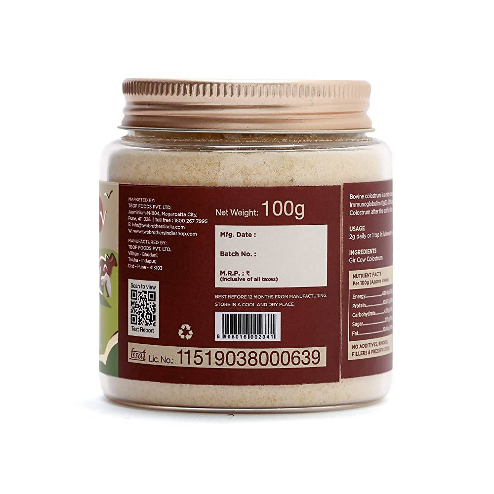 Two Brothers Organic Farms A2 Gir Cow Colostrum Powder | Grocsy