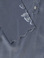 Grey Chinon Silk Embroidered Straight Kurta with Trouser & Dupatta - Salimar | Grocsy
