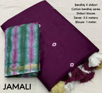 Purple Chanderi Cotton Block Print Saree with Unstitched Blouse - Hiral Fashion | Grocsy