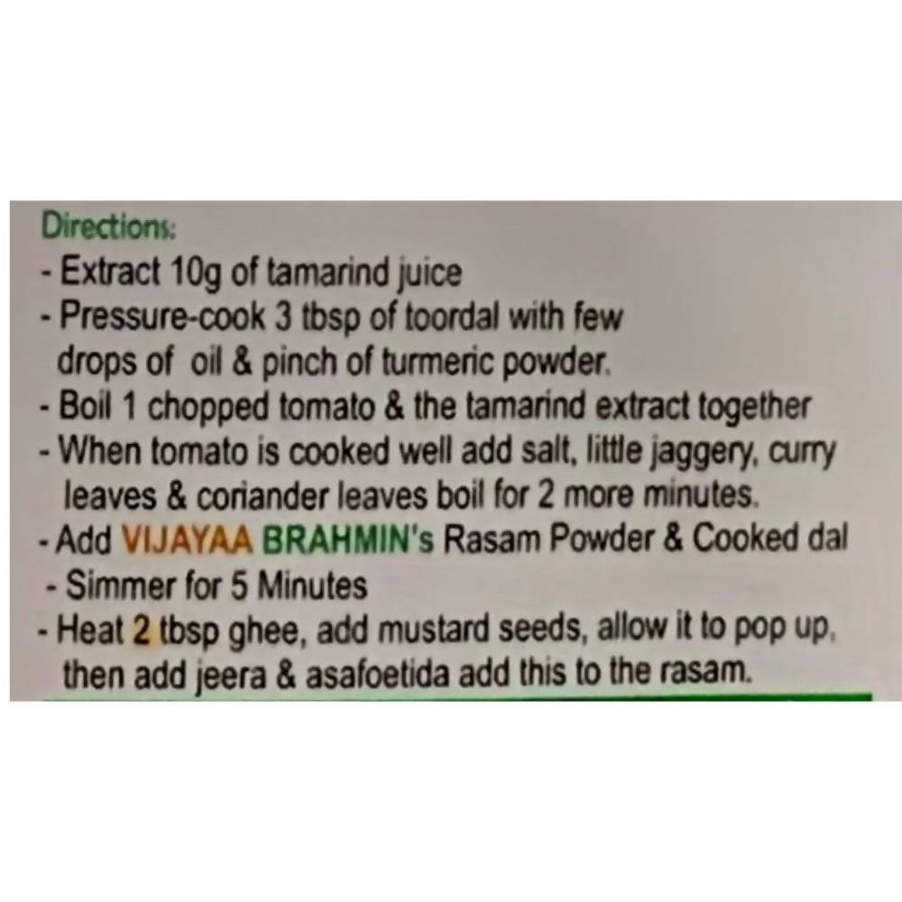 Vijayaa Brahmin's Rasam powder | Grocsy